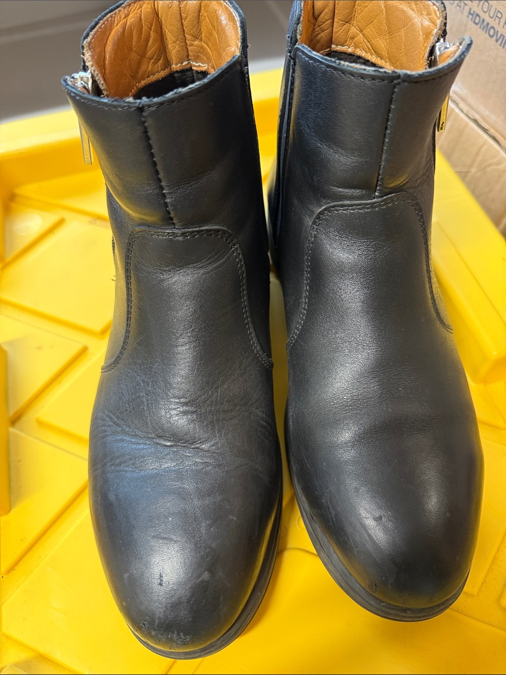 Women's Black Leather Ankle Booties - Sleek Zip-Back Design